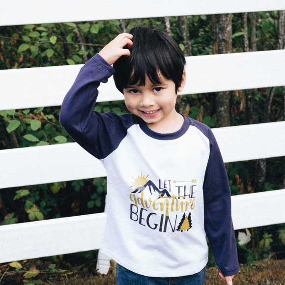 Let the adventure begin top long sleeve in kids - Picture 2 of 3